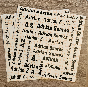 Custom Vinyl Name Decals